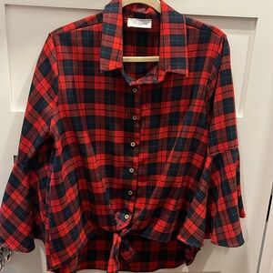 Ces Femme plaid bell sleeve